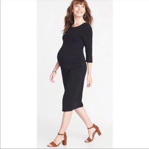 NWT XS Fitted Black Bodycon Maternity Dress